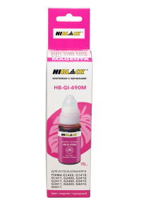 Контейнер с чернилами Canon GI490 для G1400/ 2400/ 3400, Magenta, 70ml, Hi-Black
