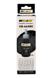 Контейнер с чернилами Epson 664BK/C13T66414A для L130/L310/L405/L655,, Black, 70ml, Hi-Black