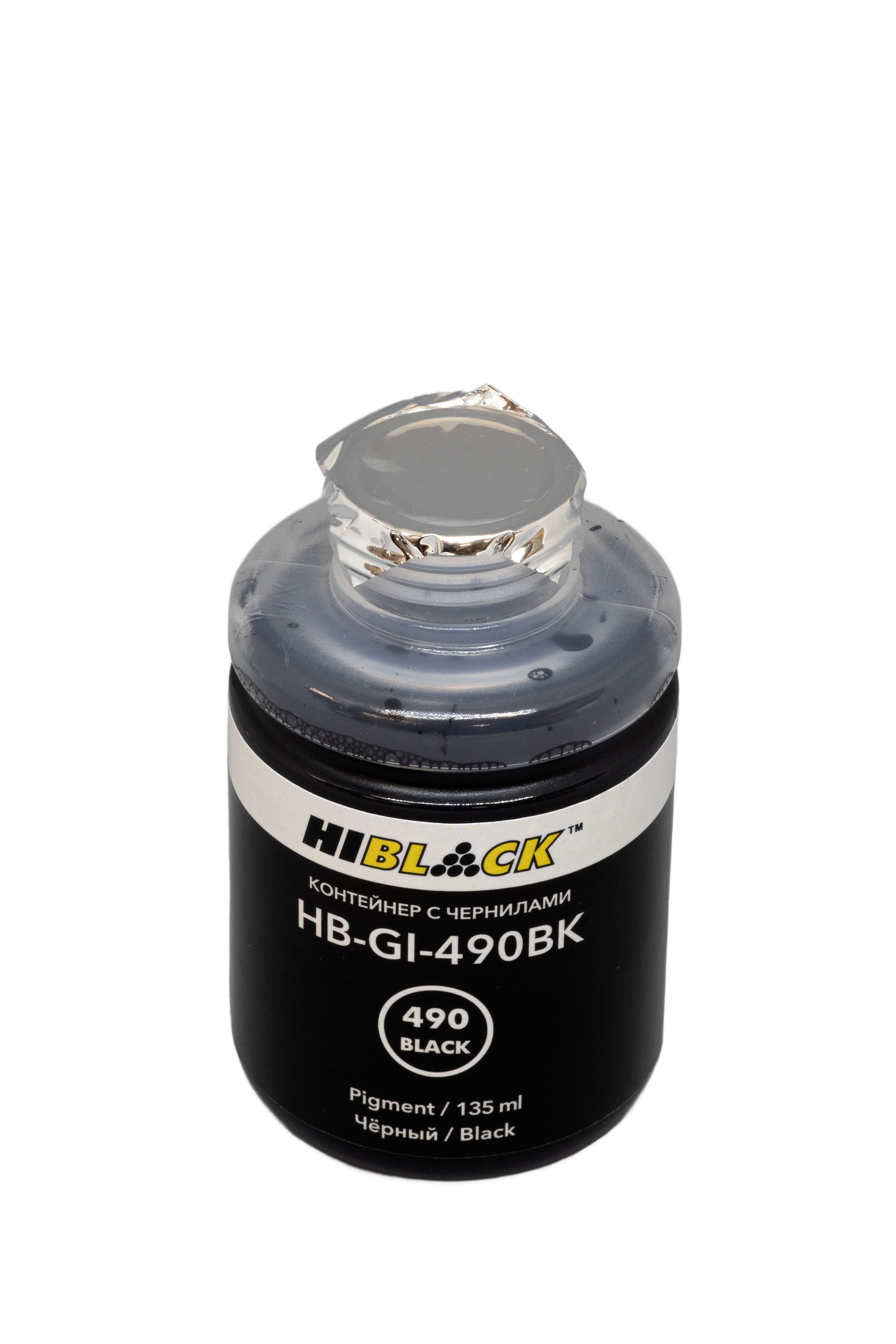 Контейнер с чернилами Canon GI-490BK для G1400/ 2400/ 3400, Black pigm, 135ml,  Hi-Black
