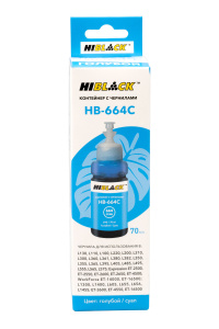 Контейнер с чернилами Epson 664C/C13T66424A для L130/ L310/ L405/ L655, Cyan, 70ml, Hi-Black