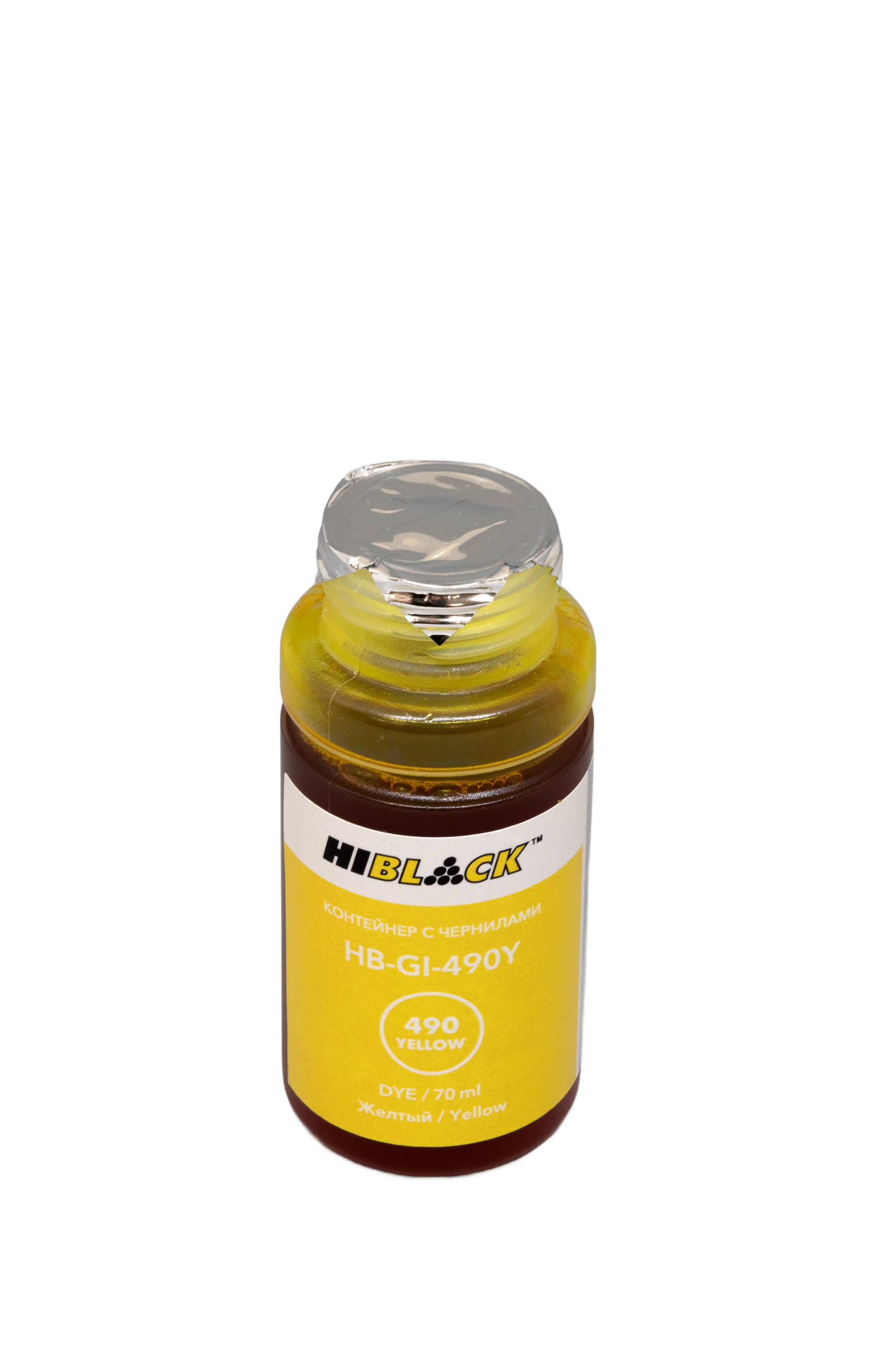 Контейнер с чернилами Canon GI-490Y для G1400/ 2400/ 3400, Yellow, 70ml, Hi-Black