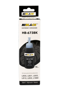 Контейнер с чернилами Epson 673BK/C13T67314A для L800/L801/L810/L850, 70 мл, Black, Hi-Black